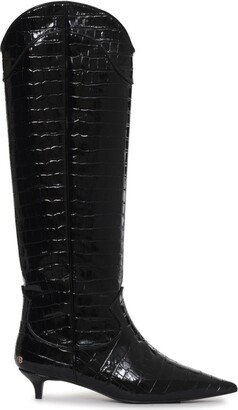 Tall Rae 40mm crocodile-embossed boots