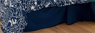 Travel and Explore Collection Solid Navy Bedskirt