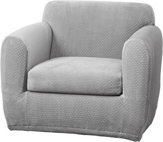 Stretch Modern Block Chair Slipcover Gray