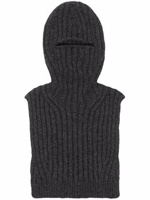 Ribbed Wool-Blend Balaclava