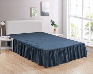 Legacy Decor California King Bed Skirt Dust Ruffle 100% Brushed Microfiber with 14” Drop Navy Color