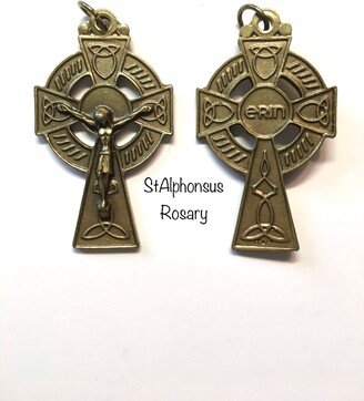 Bronze Finish Irish Celtic Rosary Crucifix | Medium