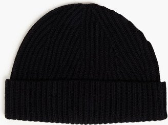 Ribbed cotton, wool and cashmere-blend beanie