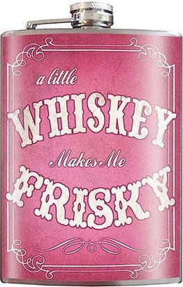 8 Oz. Liquor Flask, Whiskey Frisky - Stocking Stuffer, Funny, Typography, Cool, Vintage, Retro, Western, Wild West, Cowgirl, For Her