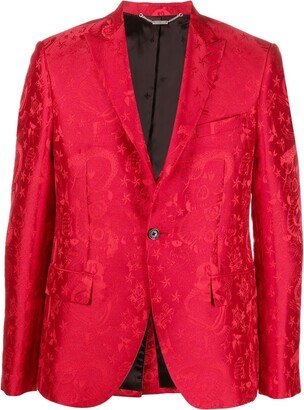 Jacquard Single-Breasted Blazer-AB