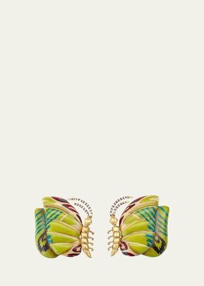 Yellow Gold Butterfly Earrings with Diamonds