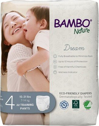 Bambo Nature Dream Unisex Training Pants, Size 4, 22 Count, 10 Packs, 220 Total