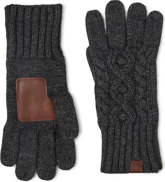 Cable Glove with Leather Palm Patch (Medium Grey Heather 2) Gore-Tex Gloves