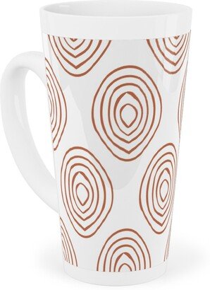 Mugs: Abstract Circle - Terracotta Tall Latte Mug, 17Oz, Brown