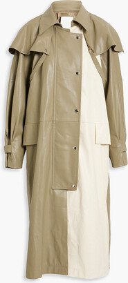 Emma two-tone faux leather trench coat