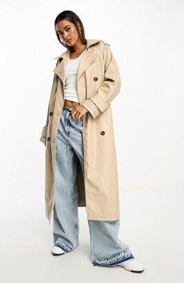 Faux Leather Trench Coat-AJ