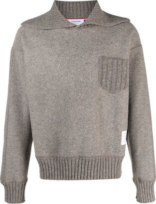 Funnel Neck Side-Stripe Jumper