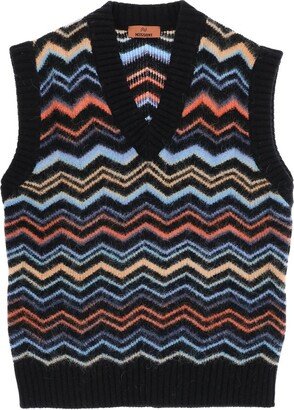 Zigzag Chevron V-Neck Knitted Vest