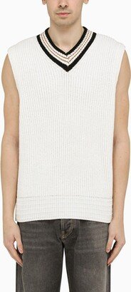 Cotton Knit Papyrus Waistcoat-AB