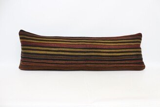 Turkish Pillow, Kilim Pillow Covers, Brown Cover, Striped Case, Trendy 1317