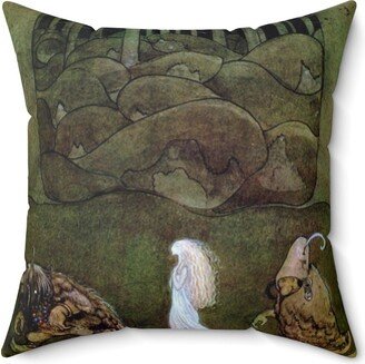 Among The Elves & Trolls Pillow, J Bauer Illustration Throw Scandinavian Folklore, Fairytales, Troll, Swedish Lore