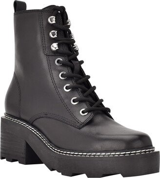 Abeni Womens Leather Platform Combat & Lace-up Boots