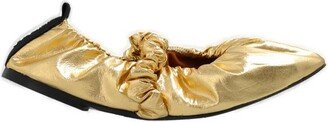 Ruched Detail Scrunchie Ballerina Shoes