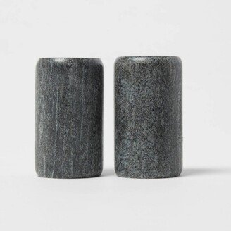 2pc Marble Salt and Pepper Shaker Set Gray