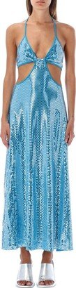 Cut Out Detailed Sequinned Dress