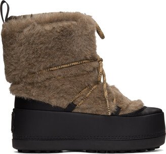 Brown Faux-Fur Teddyski Boots