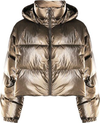 Metallic-Effect Quilted Jacket