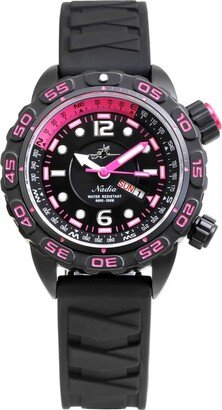 Abingdon Co. Women's Automatic Nadia Black Silicone Strap Watch 35mm