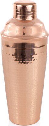 Hammered Copper Cocktail Shaker with Built-in Strainer, 25 Oz