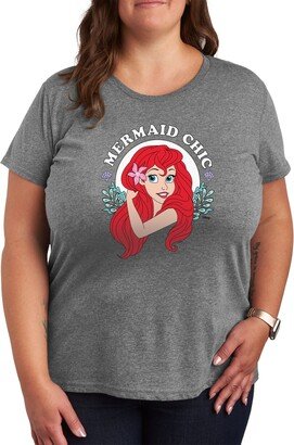 Air Waves Trendy Plus Size Little Mermaid Graphic T-shirt