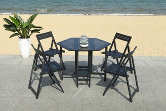 Outdoor Living Kerman Table And 4 Chairs - Black