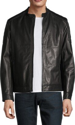 Grainy Leather Moto Jacket