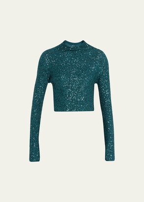 Cashmere Sequin Crop Top