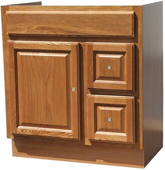 30X18 Raised Panel Oak Vanity with Drawers