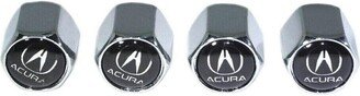 Chrome Valve Stem Tire Caps, Style Acura