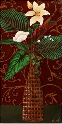 Pablo Esteban Wicker Vase Over Red 2 Canvas Art - 27