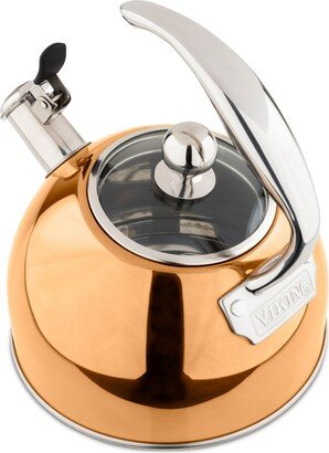 Stainless Steel 2.6-Qt. Copper Tea Kettle with Copper Handle