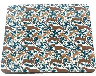 Laura B Interiors The Blue Rabbit & Whippet Set Of Four Placemats