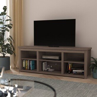 Taylor & Logan 65 6 Cubby TV Stand for TVs up to 80 Gray Wash Oak - Merrick Lane