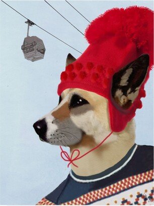 Fab Funky Dog in Ski Sweater Canvas Art - 36.5