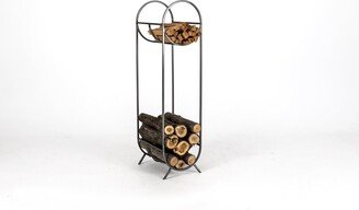 Log Holder // Firewood Storage For Indoors Or Outdoors With A Round Kindling Section