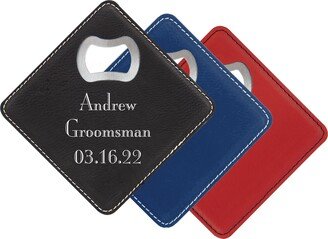 Personalized Leatherette Coaster & Bottle Opener - Free Engraving