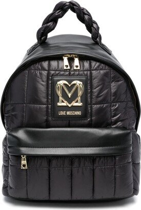 Logo-Plaque Quilted Padded Backpack