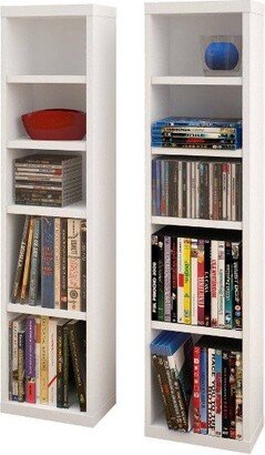 Set of 2 Liber TV CD and DVD Towers White - Nexera