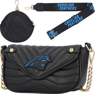 Women's Cuce Carolina Panthers Leather Strap Bag