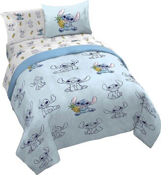 Saturday Park Disney Lilo & Stitch Watercolor Vibes 100% Organic Cotton Queen Bed Set
