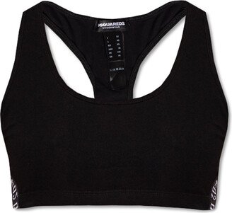 Sports Bra With Logo - Black-AA