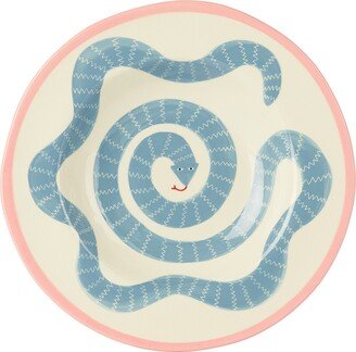 Laetitia Rouget Blue & White Sneaky Pink Dinner Plate