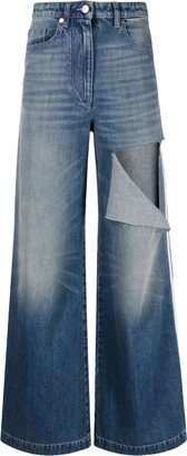 Ripped Wide-Leg Jeans-AA