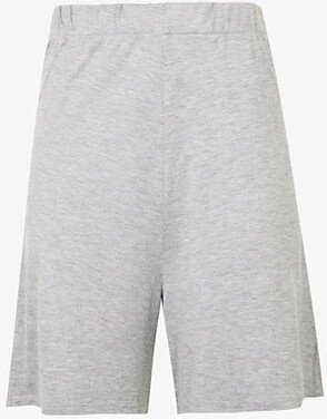 Womens Heather Grey Sleep High-rise Stretch-jersey Pyjama Shorts