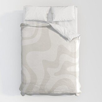 Liquid Swirl Abstract Pattern in Nearly White and Pale Stone Duvet Cover